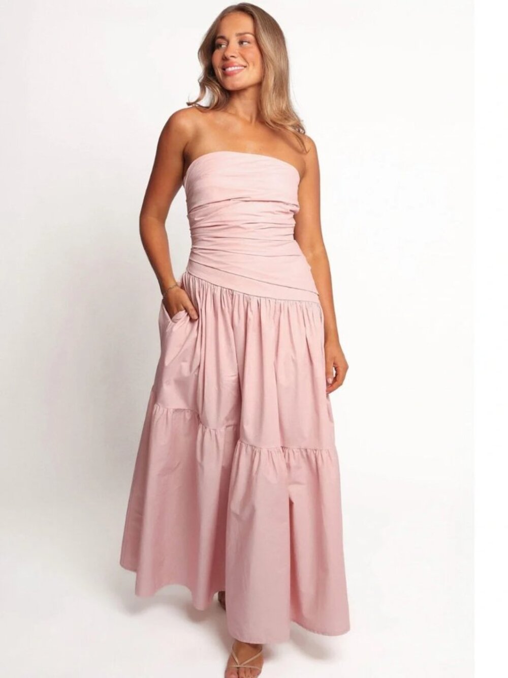 New Petal & Pup Blanche Strapless Maxi Dress Size M